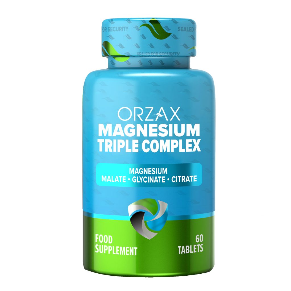 Orzax Magnez Potrójny Kompleks 60 Tab Wege Glicynian Cytrynian Jabłczan magnesium triple complex 60 tablets vegan